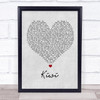 Harry Styles Kiwi Grey Heart Song Lyric Wall Art Print