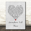 James Ingram Somewhere Out There Grey Heart Song Lyric Wall Art Print