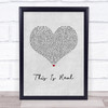 Jax Jones & Ella Henderson This Is Real Grey Heart Song Lyric Wall Art Print