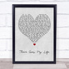 Kenny Chesney There Goes My Life Grey Heart Song Lyric Wall Art Print