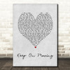 5ive Keep On Moving Grey Heart Song Lyric Wall Art Print