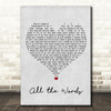 Kutless All the Words Grey Heart Song Lyric Wall Art Print