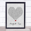 Auburn Perfect Two Grey Heart Song Lyric Wall Art Print