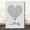 Nickelback Lullaby Grey Heart Song Lyric Wall Art Print