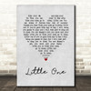 R. Hulme Little One Grey Heart Song Lyric Wall Art Print