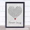 Alphaville Forever Young Grey Heart Song Lyric Quote Music Print