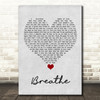 Angels & Airwaves Breathe Grey Heart Song Lyric Quote Music Print
