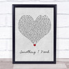 Ben Haenow Something I Need Grey Heart Song Lyric Quote Music Print