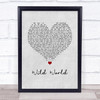 Cat Stevens Wild World Grey Heart Song Lyric Quote Music Print