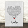 D'Angelo Lady Grey Heart Song Lyric Quote Music Print