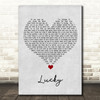 Jason Mraz Lucky Grey Heart Song Lyric Quote Music Print