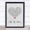 La La Land Cast City Of Stars Grey Heart Song Lyric Quote Music Print