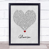 Laura Branigan Gloria Grey Heart Song Lyric Quote Music Print