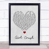 Little Big Town Girl Crush Grey Heart Song Lyric Quote Music Print