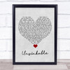 Lucy Spraggan Unsinkable Grey Heart Song Lyric Quote Music Print