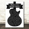The Beatles When I'm Sixty Four Black & White Guitar Song Lyric Quote Print