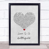 Pat Benatar Love Is A Battlefield Grey Heart Song Lyric Quote Music Print