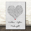 Patsy Cline Walkin' After Midnight Grey Heart Song Lyric Quote Music Print