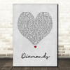 Rihanna Diamonds Grey Heart Song Lyric Quote Music Print
