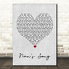 Robbie Williams Nan's Song Grey Heart Song Lyric Quote Music Print