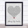 Soul Asylum String Of Pearls Grey Heart Song Lyric Quote Music Print