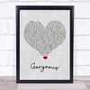 Taylor Swift Gorgeous Grey Heart Song Lyric Quote Music Print