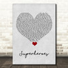 The Script Superheroes Grey Heart Song Lyric Quote Music Print