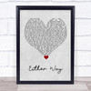 The Twang Either Way Grey Heart Song Lyric Quote Music Print