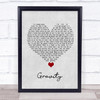 Wage War Gravity Grey Heart Song Lyric Quote Music Print