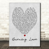 Elvis Presley Burning Love Grey Heart Song Lyric Quote Print