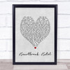 Elvis Presley Heartbreak Hotel Grey Heart Song Lyric Quote Print