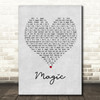 Coldplay Magic Grey Heart Song Lyric Quote Print