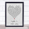 Moody Blues Nights In White Satin Grey Heart Song Lyric Quote Print