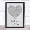 Nickelback Don't Ever Let It End Grey Heart Song Lyric Quote Print