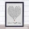 Some Might Say Oasis Grey Heart Song Lyric Quote Print
