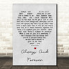 Always And Forever Luther Vandross Grey Heart Song Lyric Quote Print