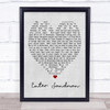 Enter Sandman Metallica Grey Heart Song Lyric Quote Print