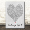 Galway Girl Ed Sheeran Grey Heart Song Lyric Quote Print