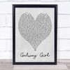 Galway Girl Ed Sheeran Grey Heart Song Lyric Quote Print