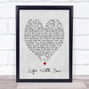 Life With You The Proclaimers Grey Heart Song Lyric Quote Print