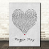 Maggie May Rod Stewart Grey Heart Song Lyric Quote Print