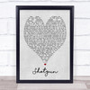 Shotgun George Ezra Grey Heart Song Lyric Quote Print
