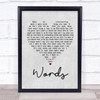 Bee Gees Words Grey Heart Song Lyric Quote Print