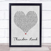 Bruce Springsteen Thunder Road Grey Heart Song Lyric Quote Print