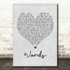 F.R. David Words Grey Heart Song Lyric Quote Print