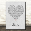 Fat Larry's Band Zoom Grey Heart Song Lyric Quote Print