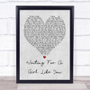 Foreigner Waiting For A Girl Like You Grey Heart Song Lyric Quote Print