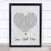 Gavin DeGraw You Got Me Grey Heart Song Lyric Quote Print