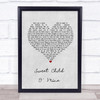 Guns N Roses Sweet Child O' Mine Grey Heart Song Lyric Quote Print
