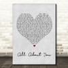 Hilary Duff All About You Grey Heart Song Lyric Quote Print
